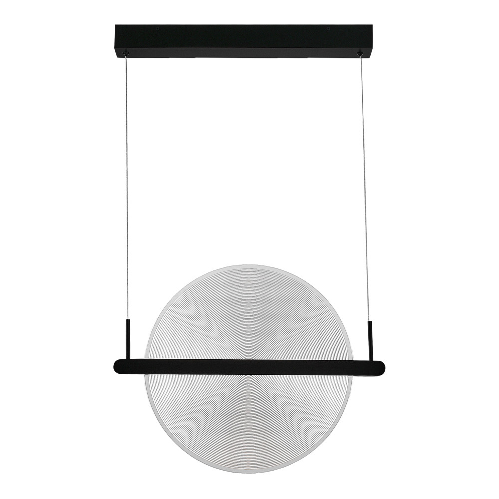 Светодиодный подвесной светильник круглой формы с металлическим черным каркасом Marble Glow