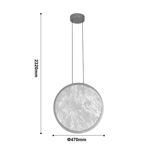 Светодиодный подвесной светильник круглой формы с металлической рамой золотого цвета Marble Glow 47