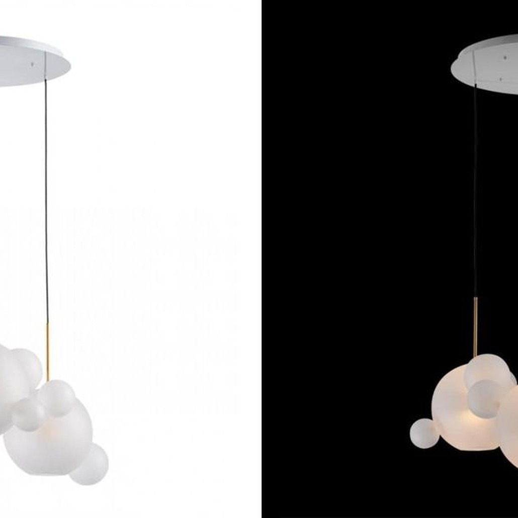 Светодиодный светильник Giopato & Coombes Bollr  Bubble Chandelier Circle матовое белое стекло 3 плафона