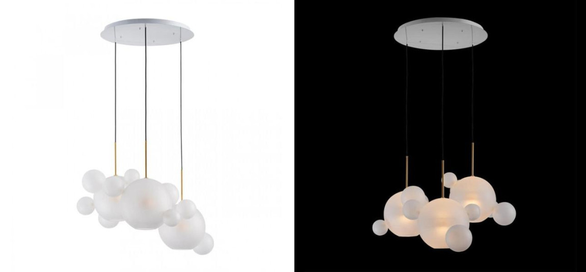 Светодиодный светильник Giopato & Coombes Bollr Bubble Chandelier Circle матовое белое стекло 3 плафона