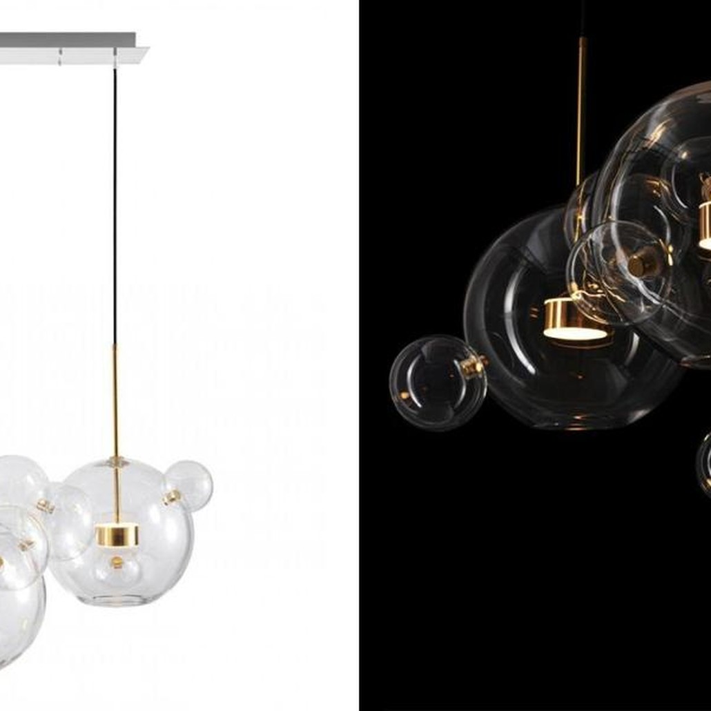 Светодиодный светильник Giopato & Coombes Bubble Chandelier Linear Circle 3 плафона