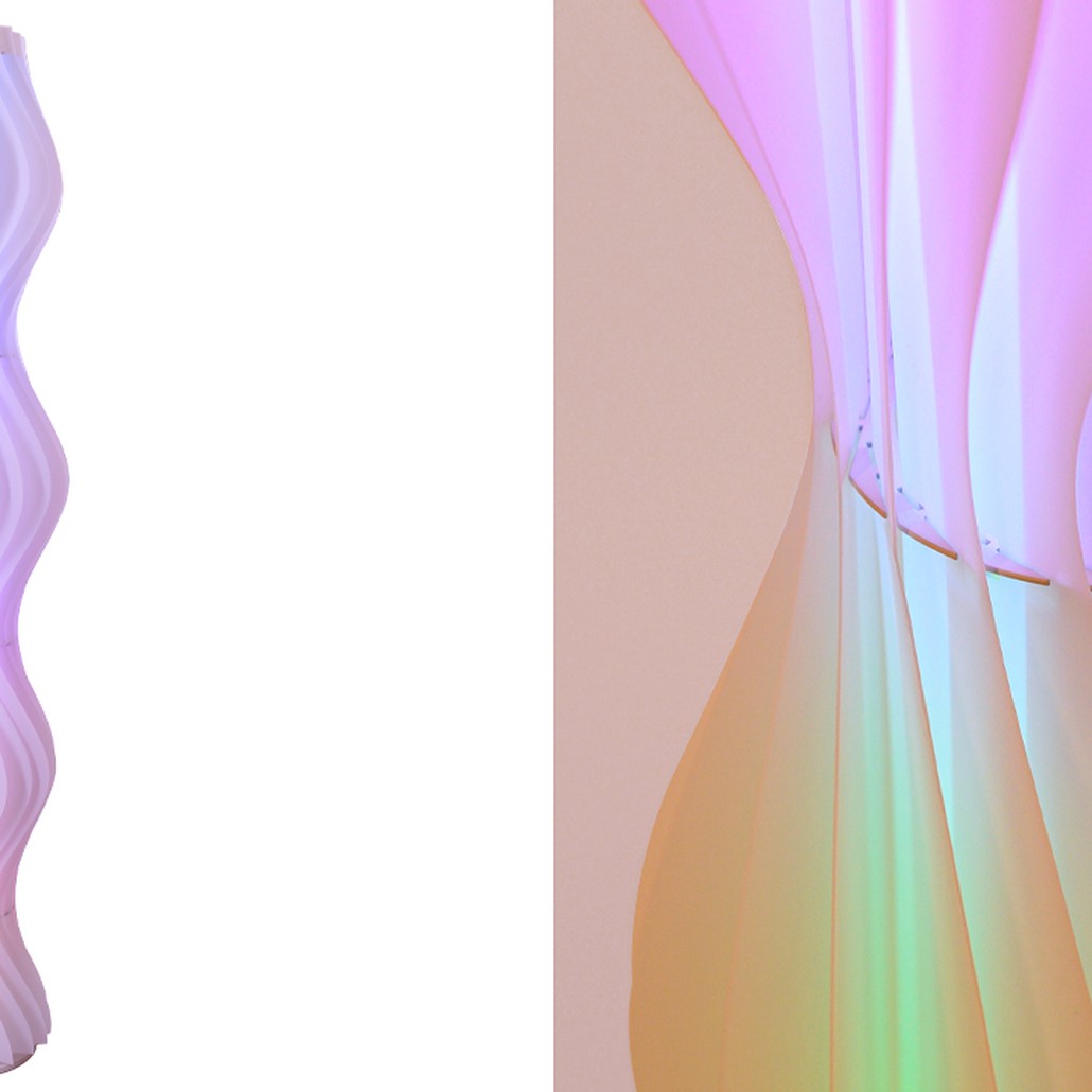 Светодиодный торшер меняющий цвета с пультом Waves Floor Lamp
