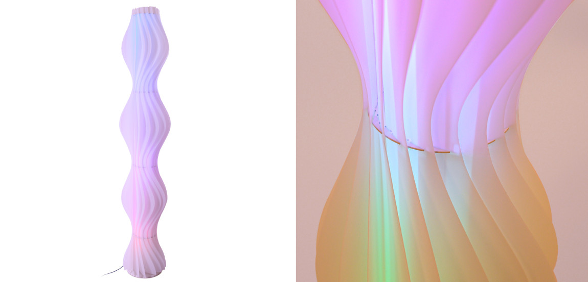 Светодиодный торшер меняющий цвета с пультом Waves Floor Lamp