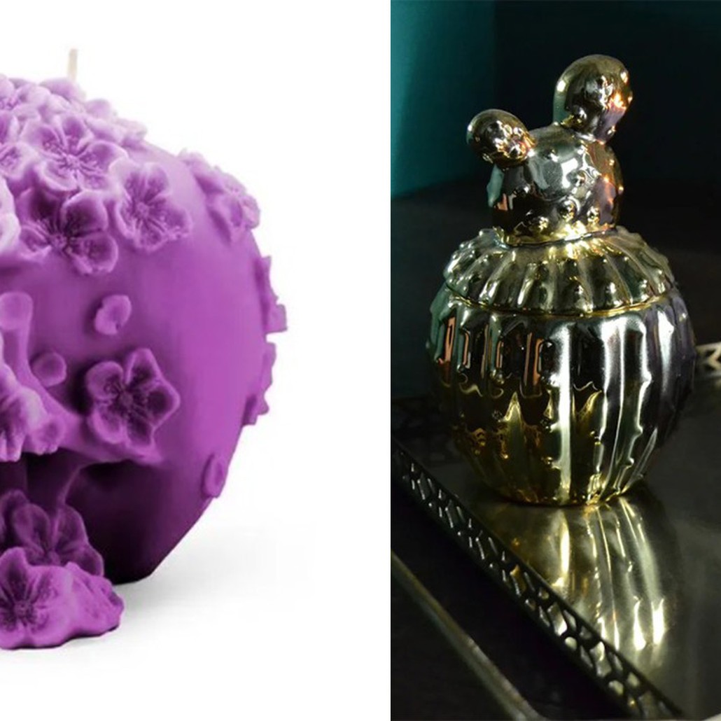 Свеча Purple Flowers Skull
