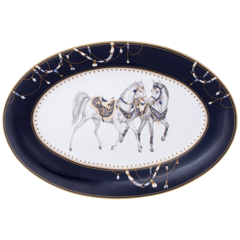 Сервиз обеденный из фарфора с изображением лошадей на 6 персон 23 предмета Porcelain Horse Set
