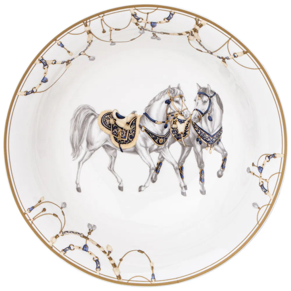 Сервиз обеденный из фарфора с изображением лошадей на 6 персон 23 предмета Porcelain Horse Set
