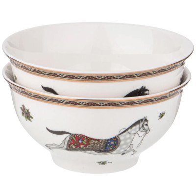 Сервиз обеденный из фарфора с изображением лошадей на 6 персон 23 предмета Porcelain Horse Set