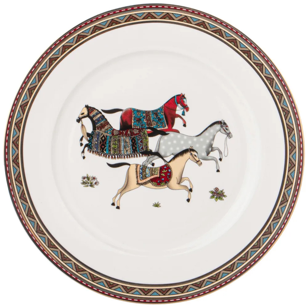 Сервиз обеденный из фарфора с изображением лошадей на 6 персон 23 предмета Porcelain Horse Set