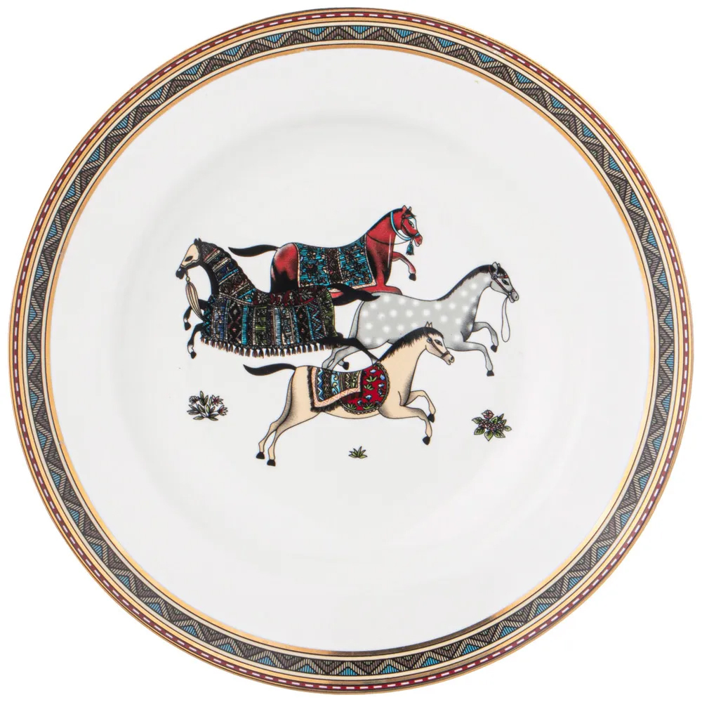 Сервиз обеденный из фарфора с изображением лошадей на 6 персон 23 предмета Porcelain Horse Set