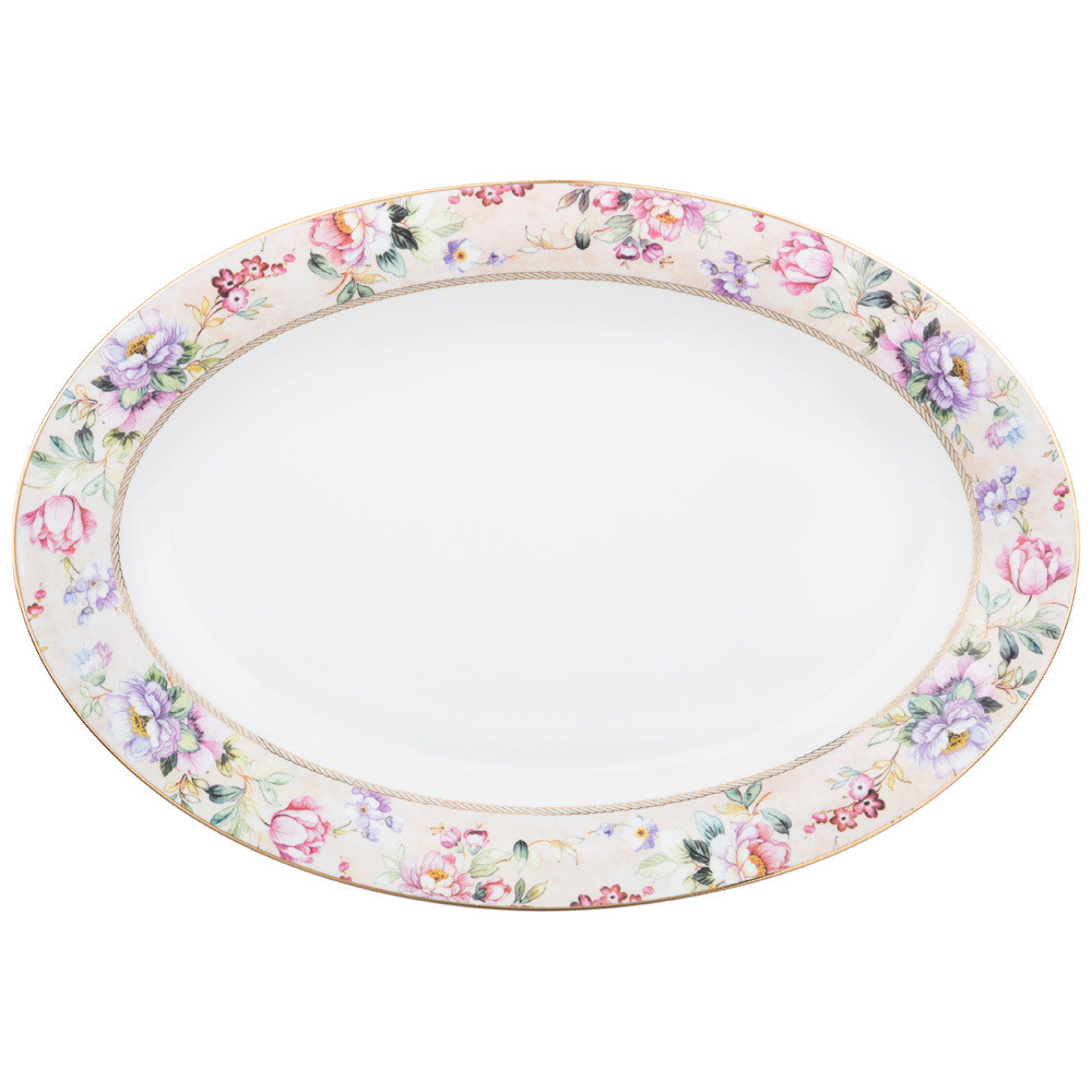 Сервиз столовый из фарфора белый с цветочным принтом на 6 персон 23 предмета Flower Porcelain Collection