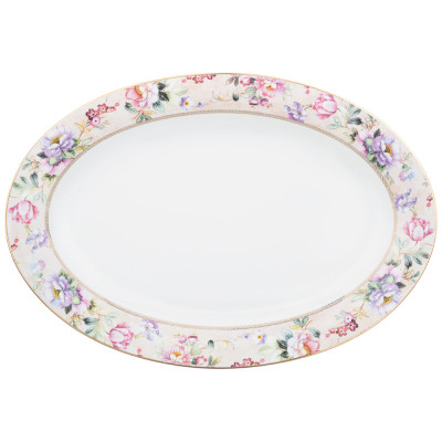 Сервиз столовый из фарфора белый с цветочным принтом на 6 персон 23 предмета Flower Porcelain Collection