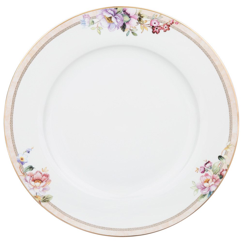 Сервиз столовый из фарфора белый с цветочным принтом на 6 персон 23 предмета Flower Porcelain Collection