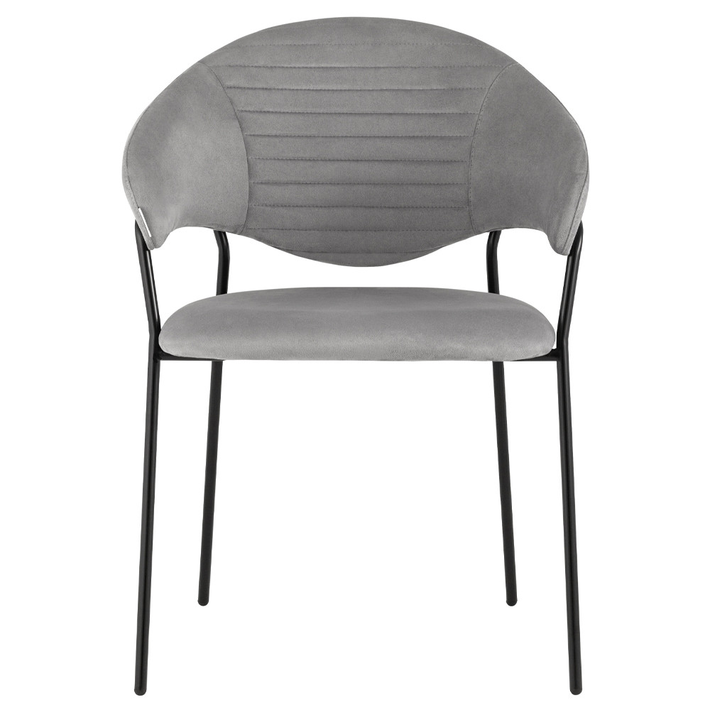 Серый стул с обивкой из искусственной замши Alexis