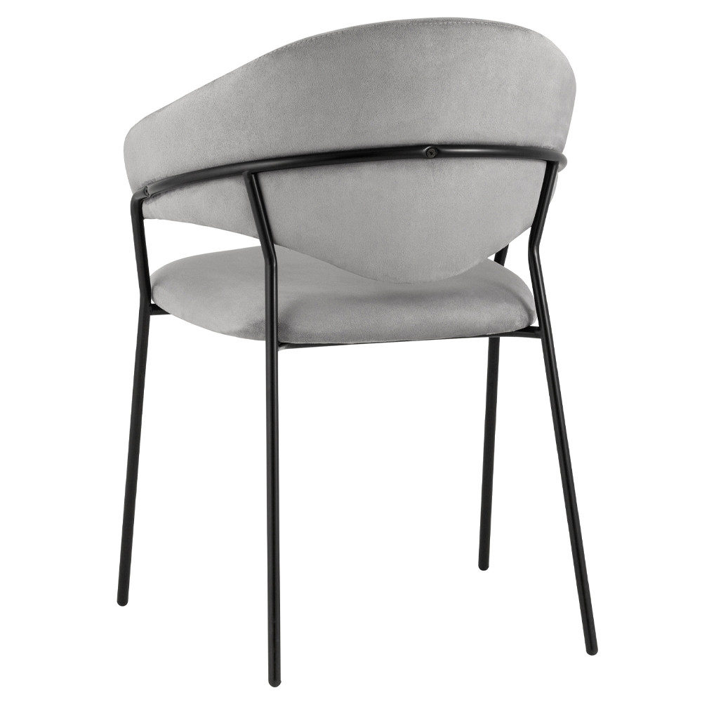 Серый стул с обивкой из искусственной замши Alexis