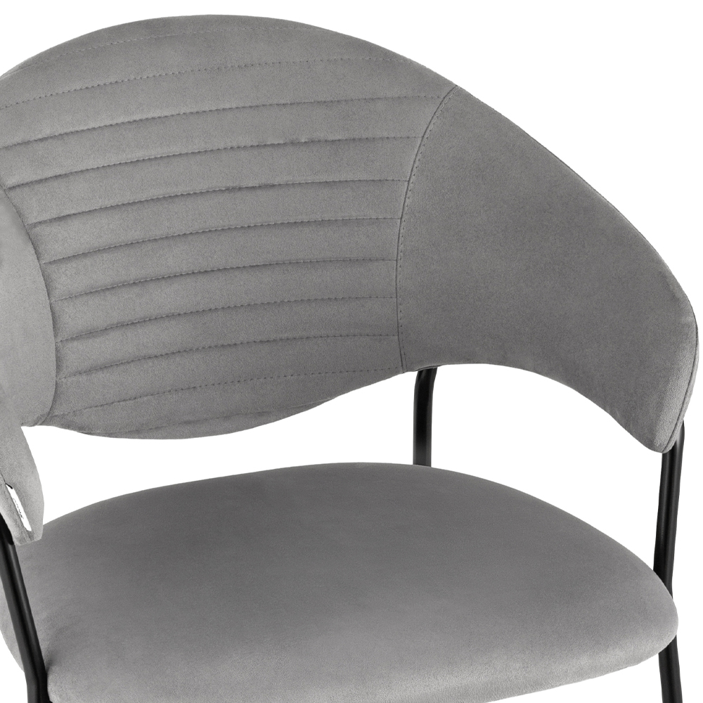 Серый стул с обивкой из искусственной замши Alexis