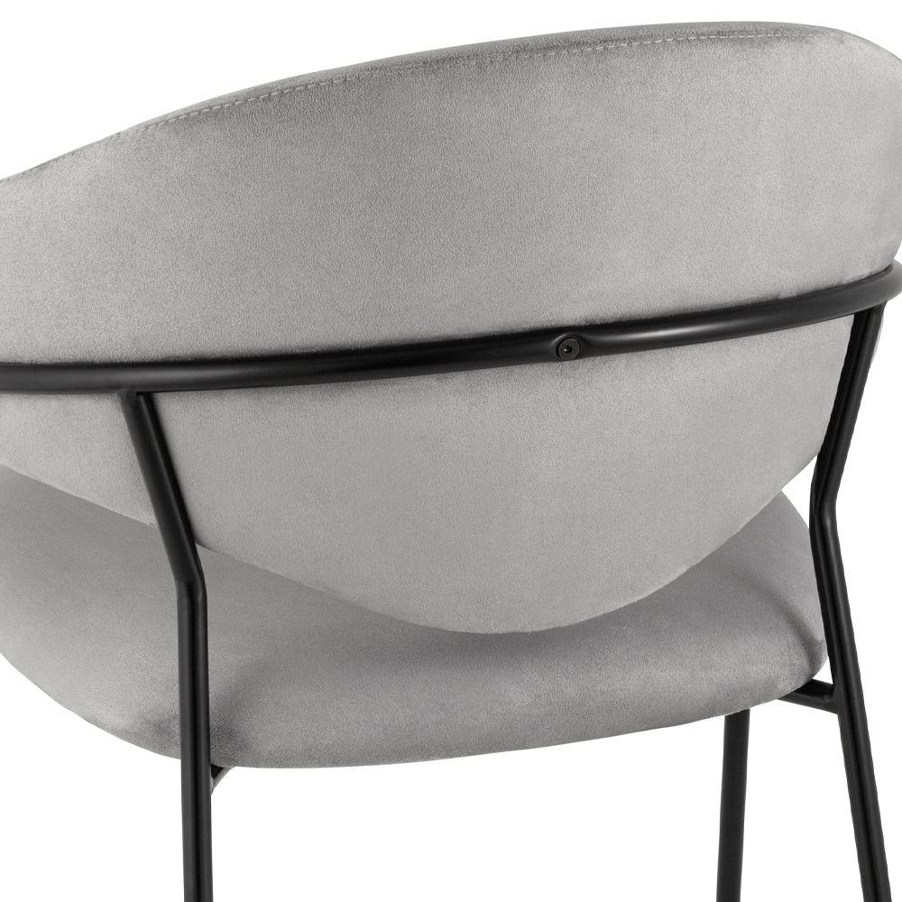 Серый стул с обивкой из искусственной замши Alexis