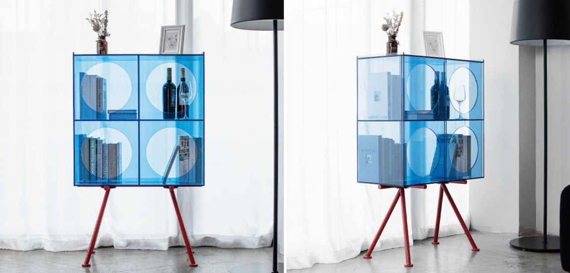 Синий буфет из акрила Blue Acrylic Cupboard