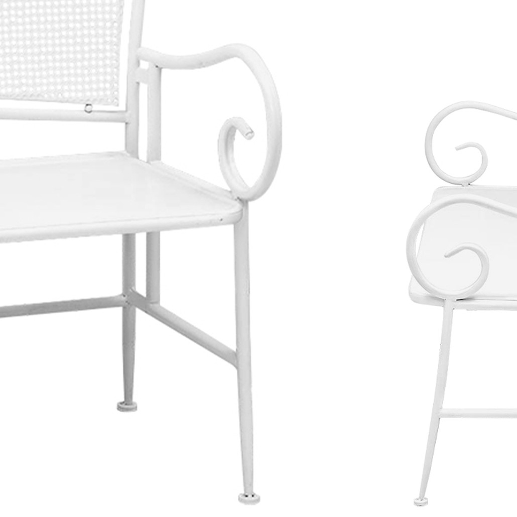 Скамья белая в стиле прованс Miah Bench White