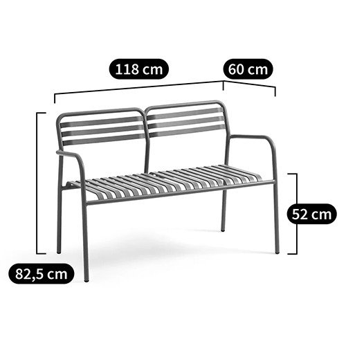 Скамья из алюминия Mack Metal Bench Black