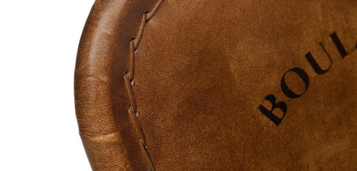 Складной кожаный стул Industrial Folding buffalo leather chair