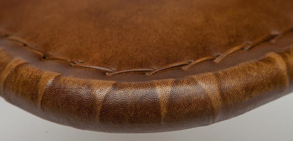 Складной кожаный стул Industrial Folding buffalo leather chair