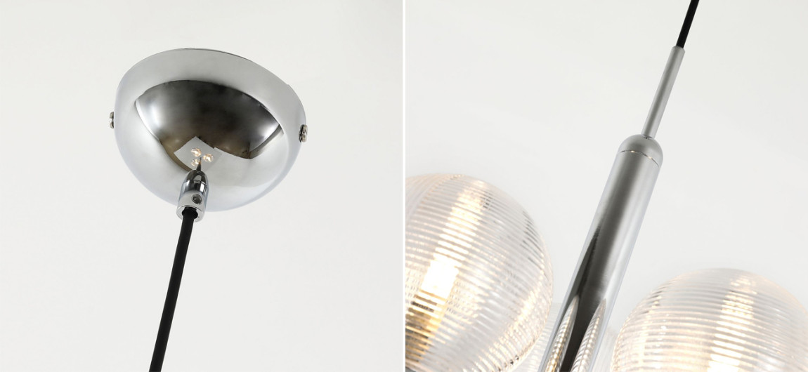 Современная люстра Perforated Glass 3 лампы Хром