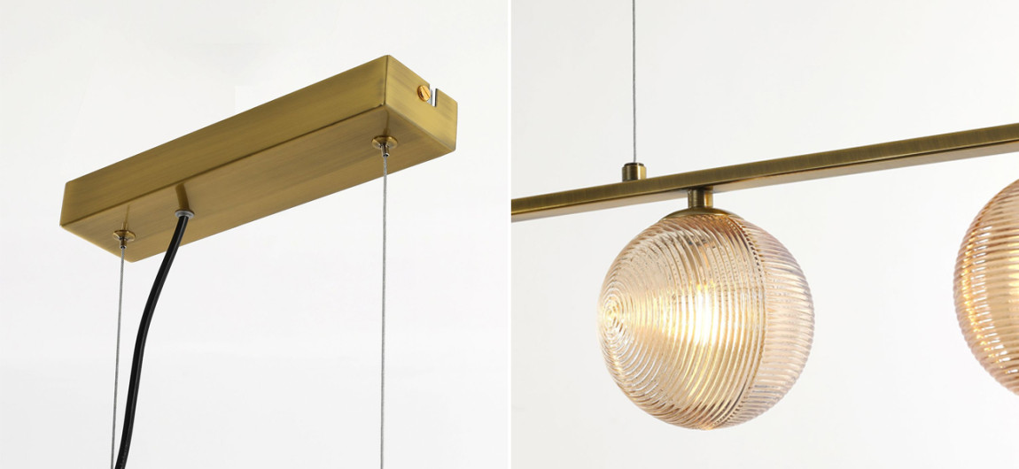 Современная люстра Perforated Glass 4 лампы Латунь