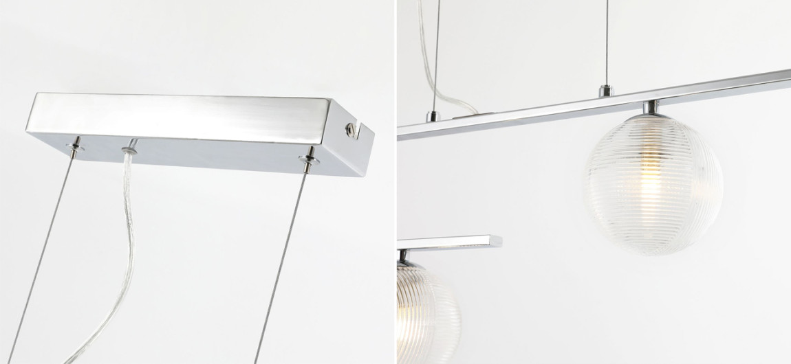 Современная люстра Perforated Glass 4 лампы Хром