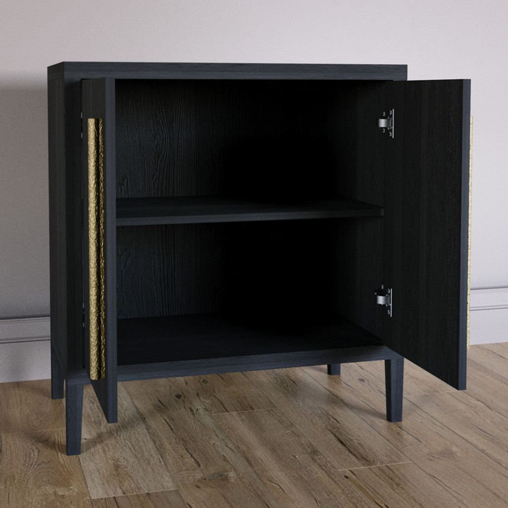 Современный Буфет Primo с 2 дверцами Черный дуб