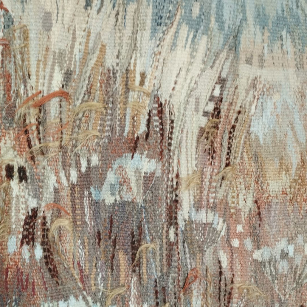 Современный Гобелен из шерсти в бежевых тонах Spring