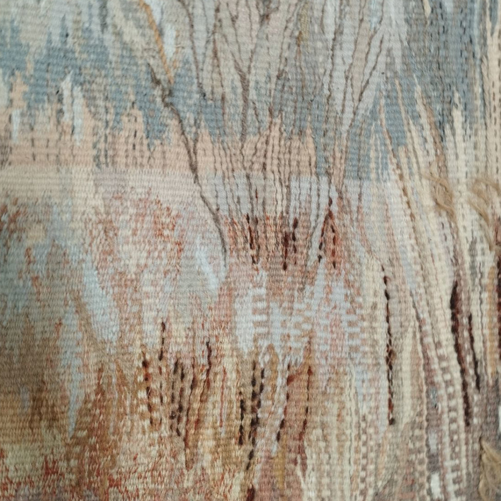 Современный Гобелен из шерсти в бежевых тонах Spring