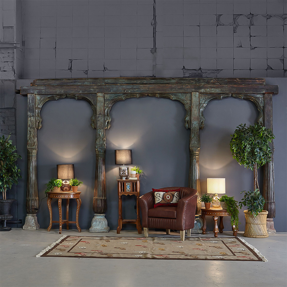 Старинная индийская резная арка из тика Antique Indian Carved Arch