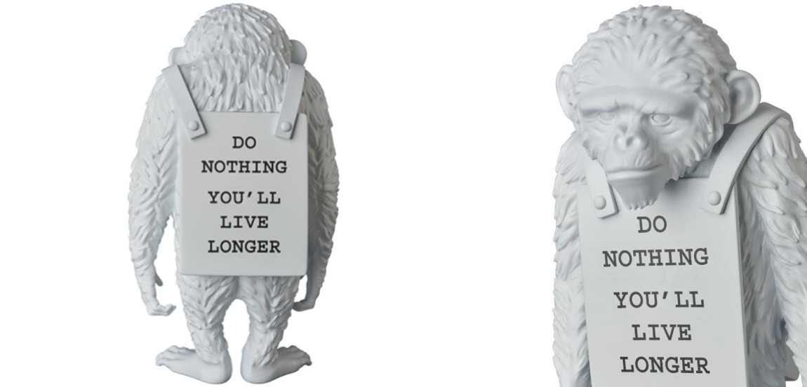 Статуэтка Banksy Lying Monkey White