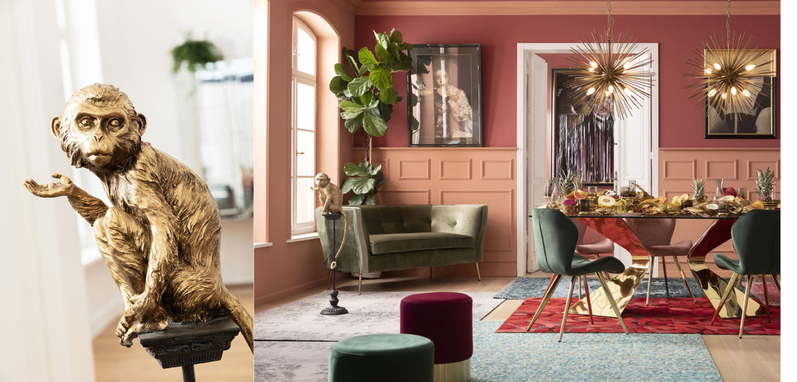 Статуэтка Golden Monkey on a stand