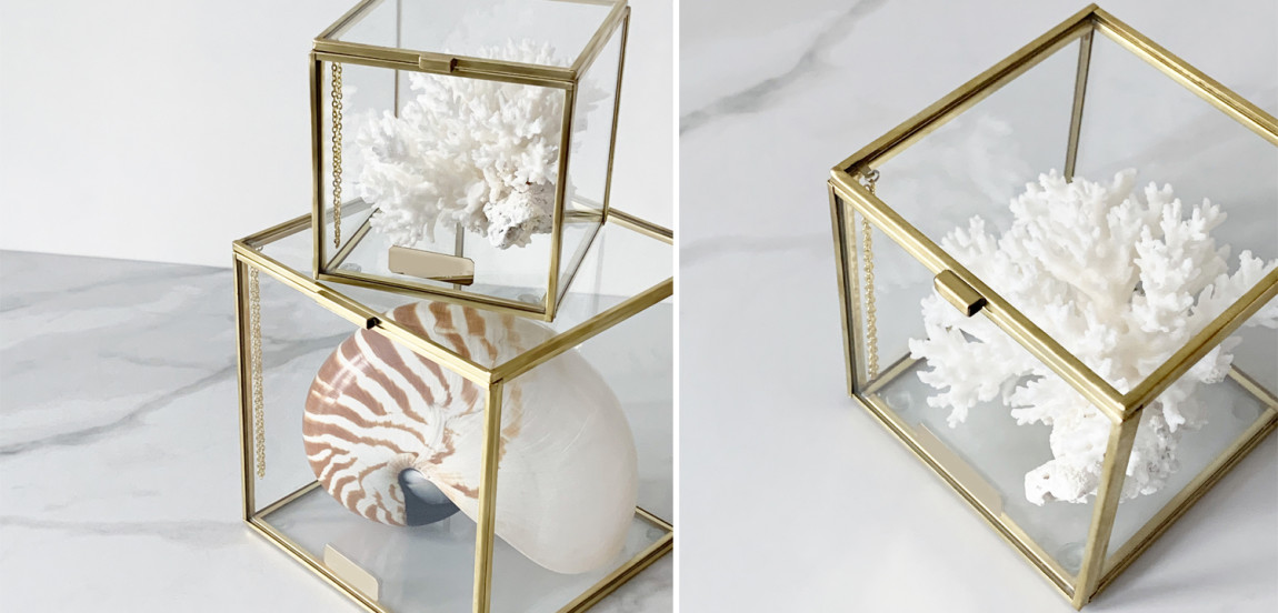 Статуэтка Natural Coral Glass Box S