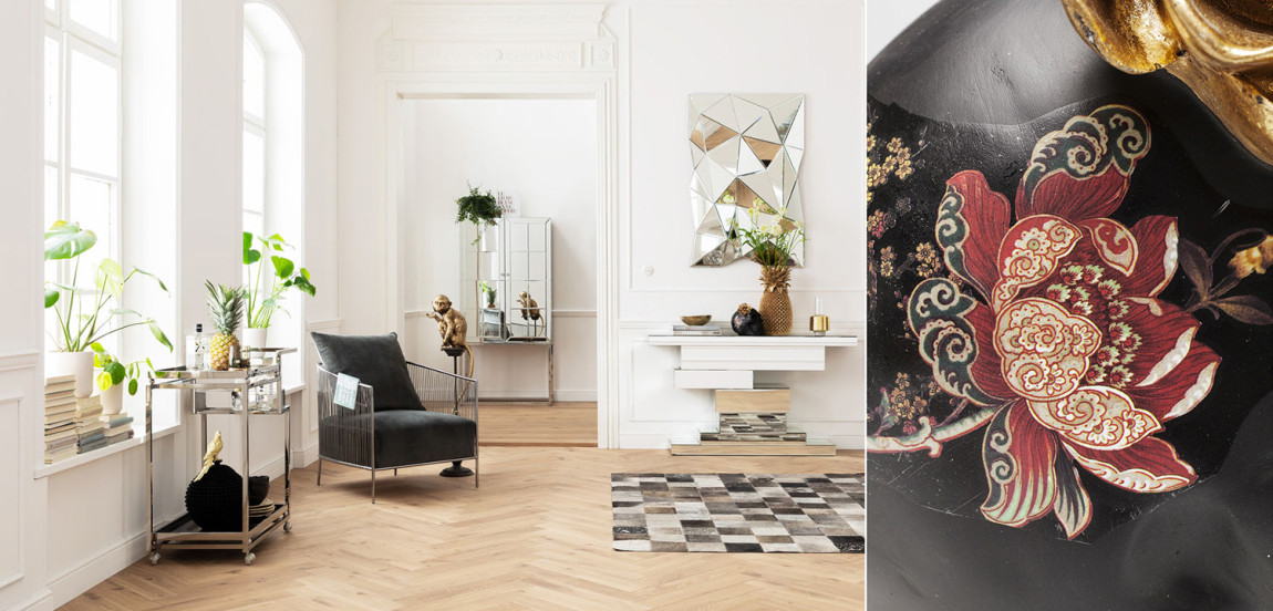 Статуэтка Skull with flowers