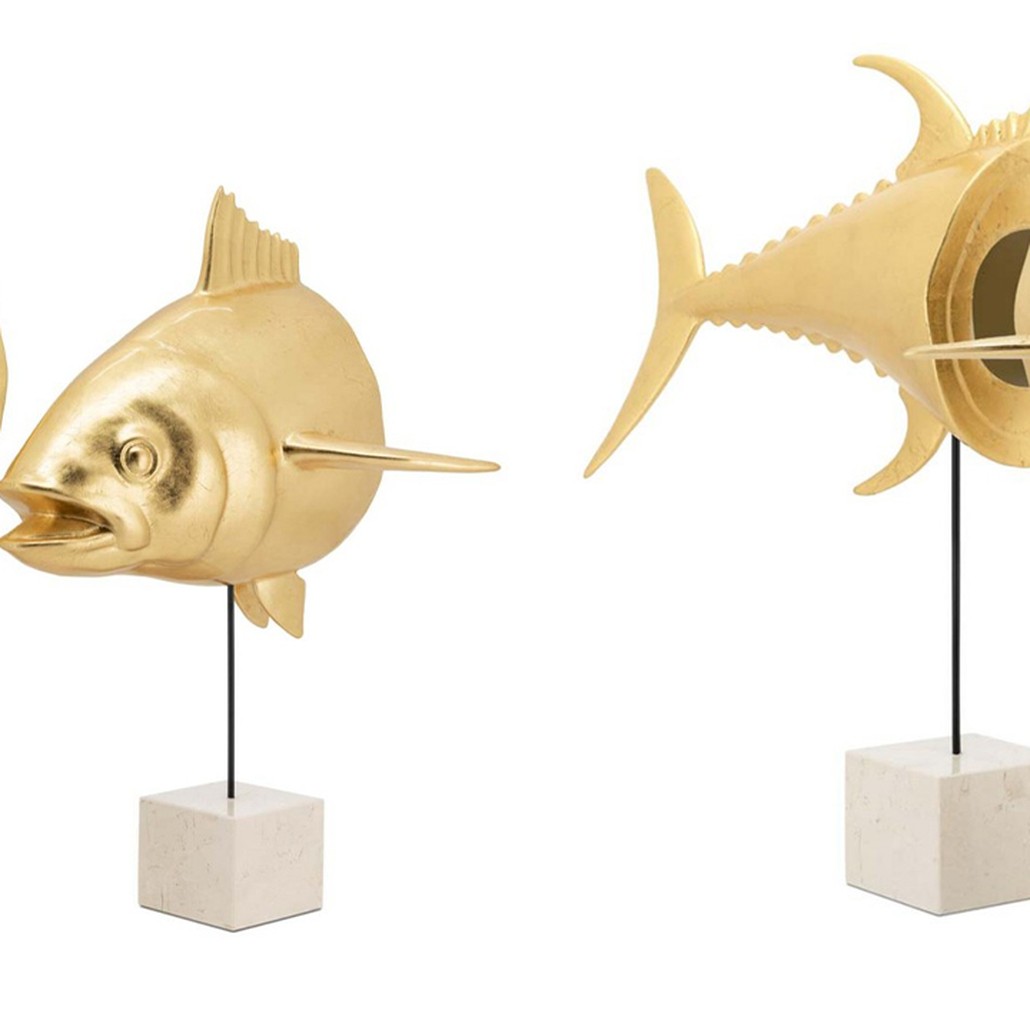 Статуэтка Tuna With Marble Bases Goldleaf