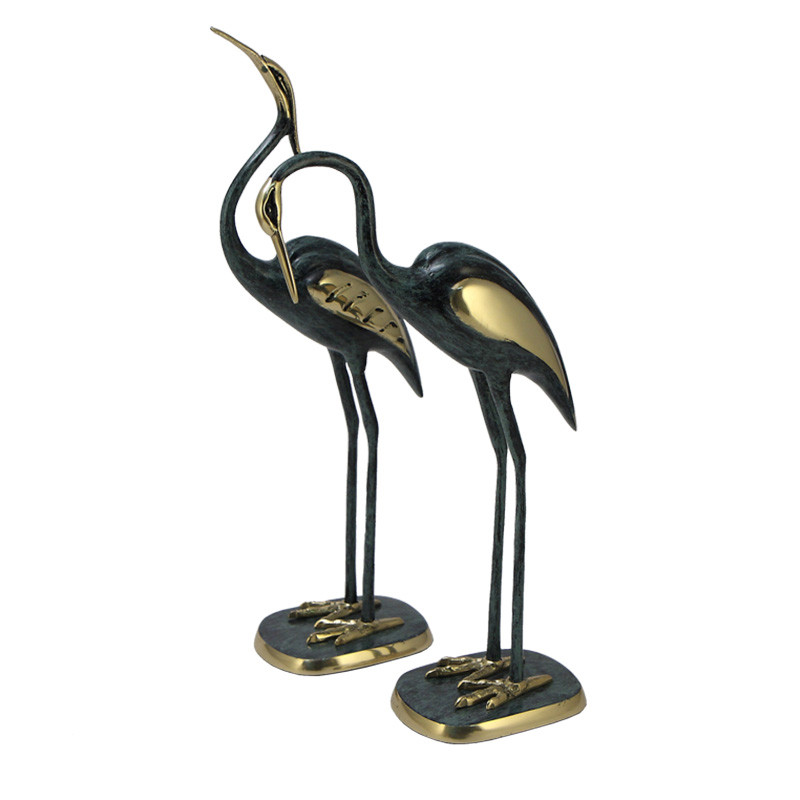 Статуэтка бронзовая пара Журавли синие Bronze Birds