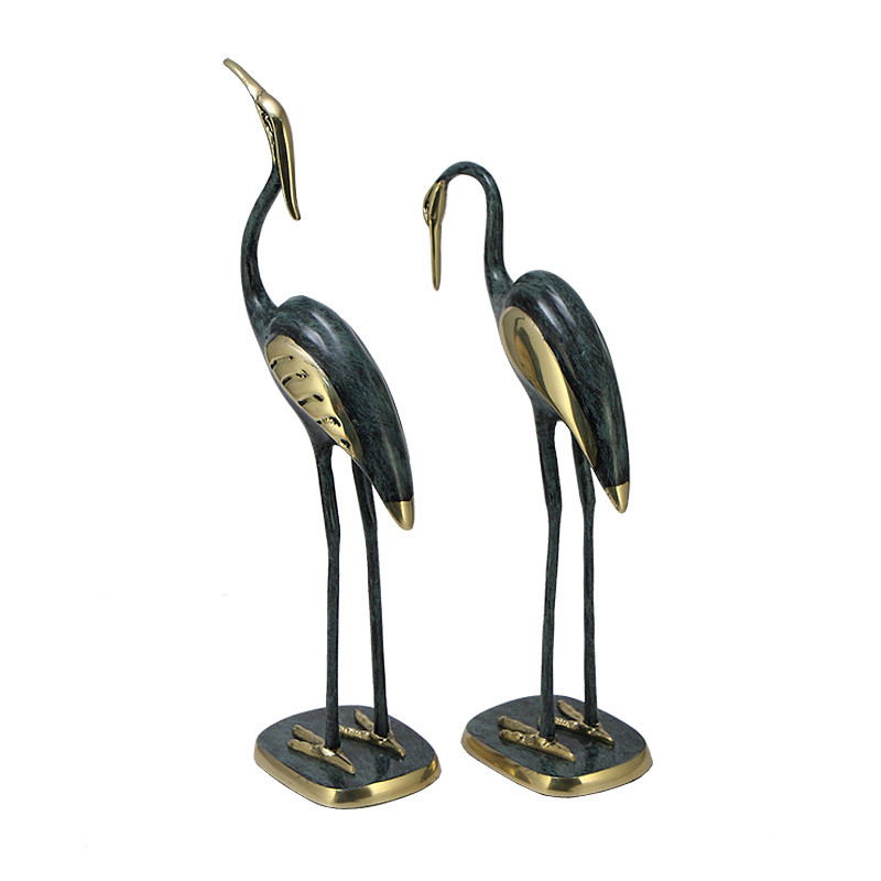 Статуэтка бронзовая пара Журавли синие Bronze Birds