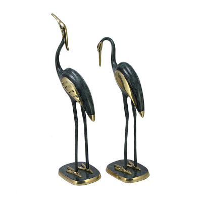 Статуэтка бронзовая пара Журавли синие Bronze Birds