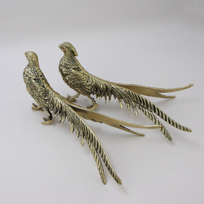 Статуэтка бронзовая пара Фазаны золотые Bronze Birds