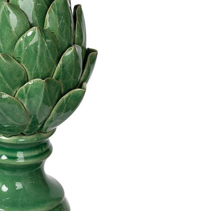 Статуэтка в виде артишока из зелёной керамики с глянцевыми лепестками Artichoke Decor