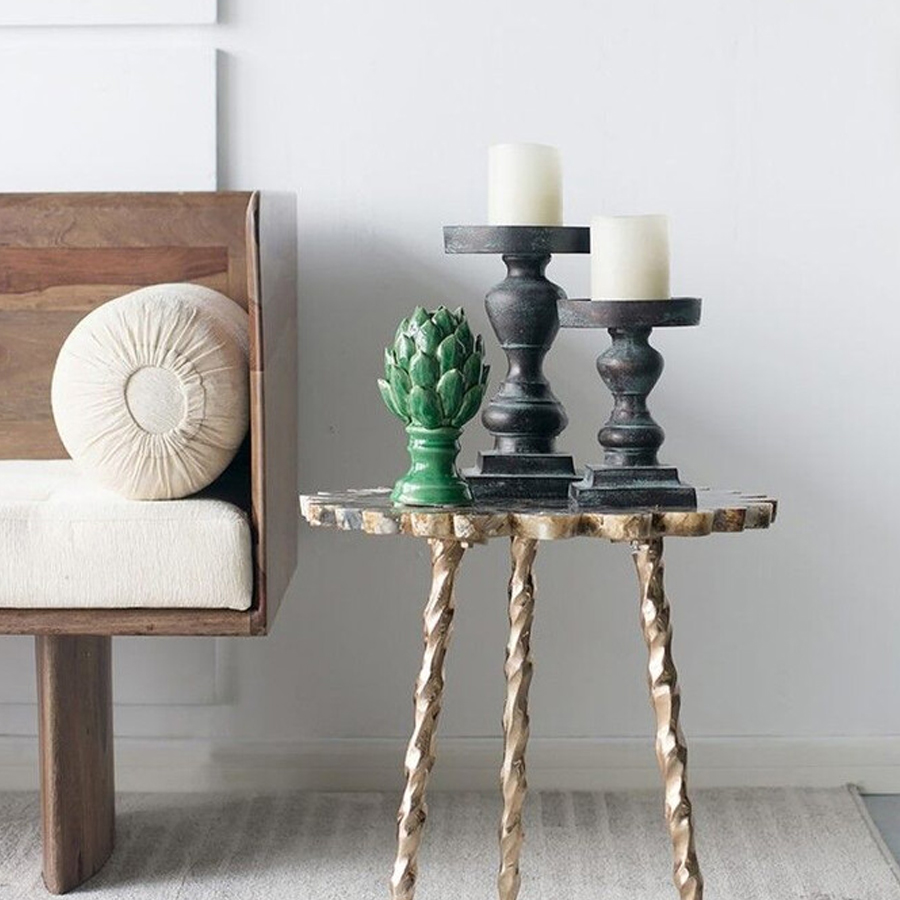 Статуэтка в виде артишока из зелёной керамики с глянцевыми лепестками Artichoke Decor