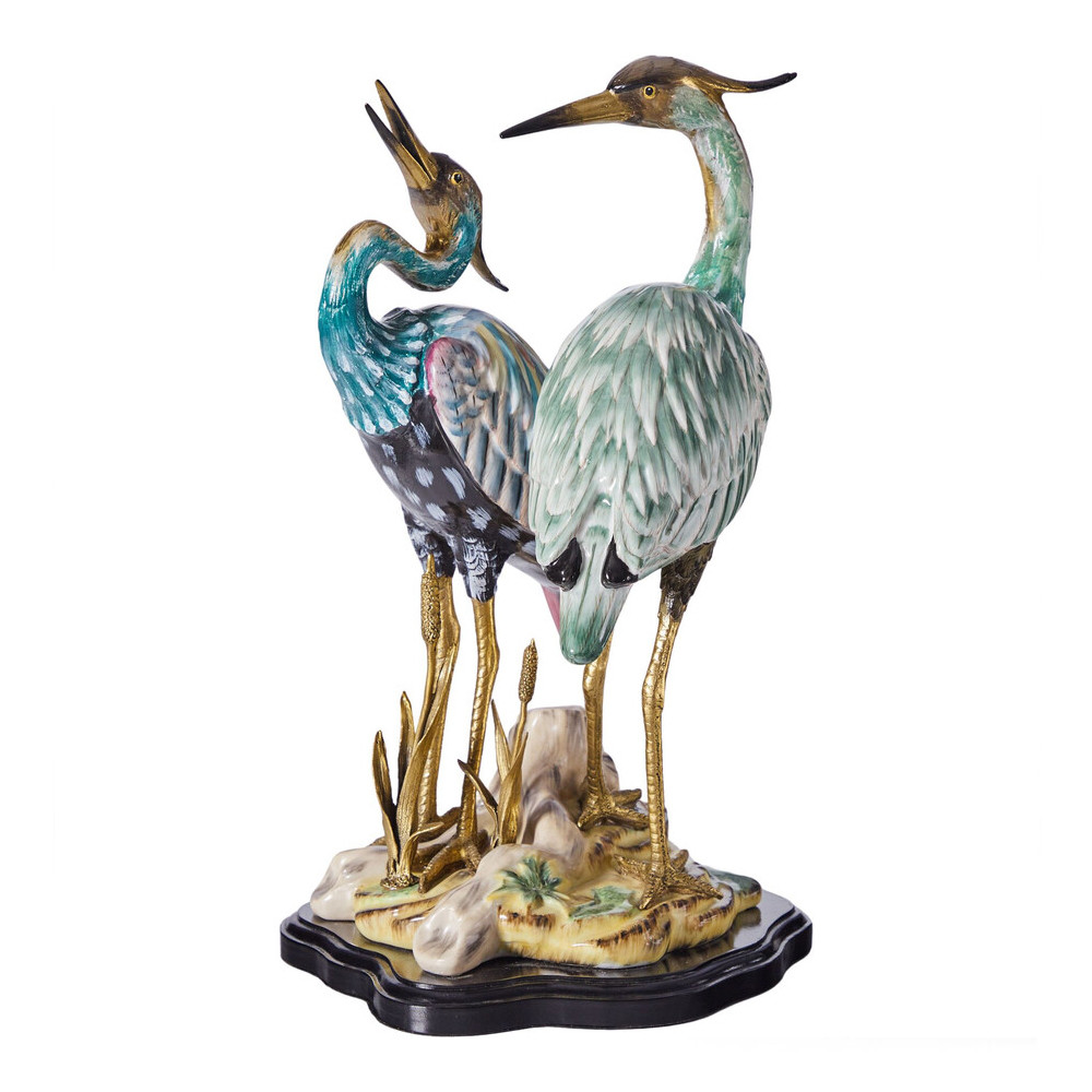 Статуэтка в виде двух птиц из фарфора с бронзовыми элементами Bird of the Garden of Eden