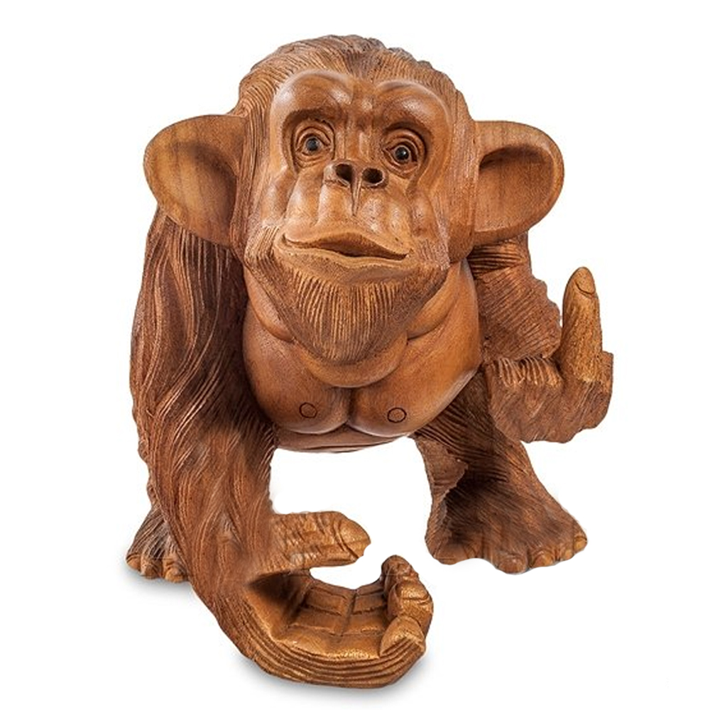 Статуэтка деревянная в виде обезьяны Wooden Monkey