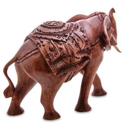 Статуэтка из дерева суар в виде слона Two Tusks