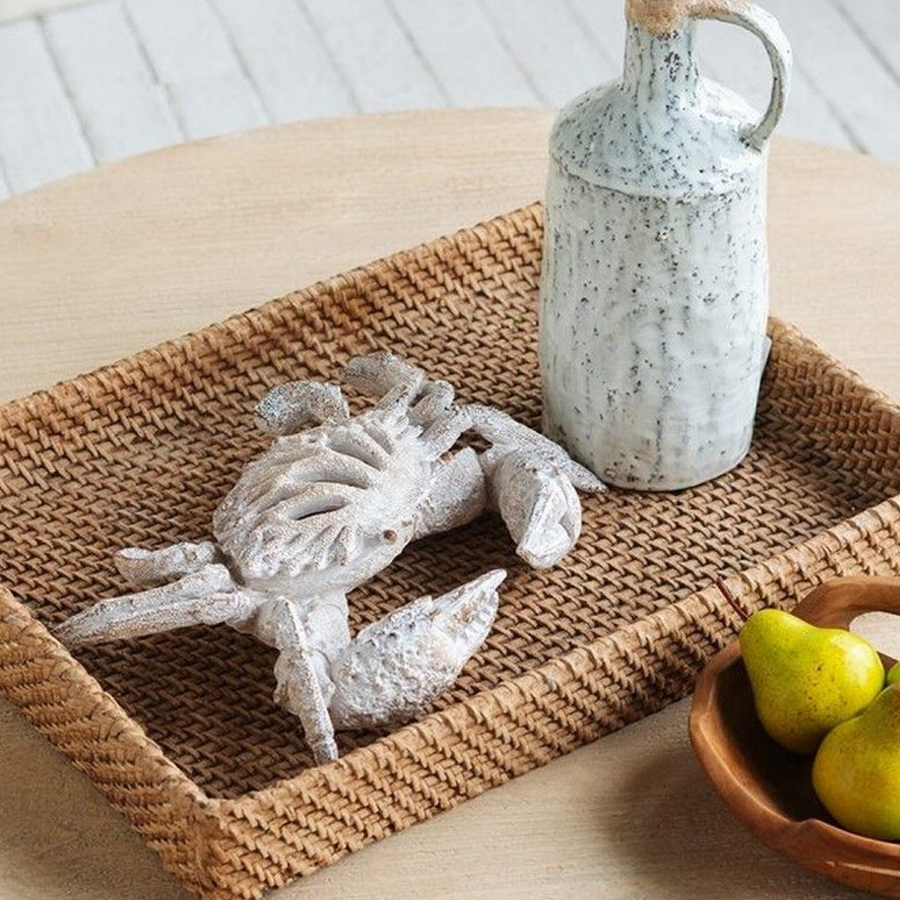 Статуэтка краб с детализированной текстурой в белом цвете Marine Accessories