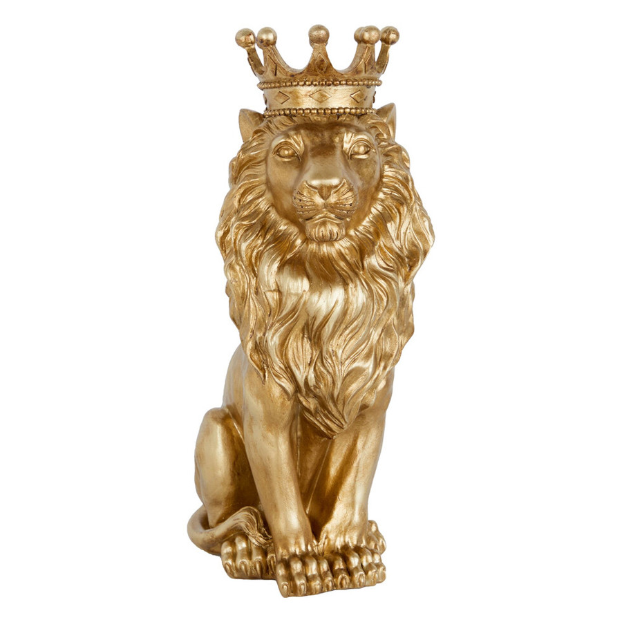 Статуэтка лев с детализированной гривой и изящной короной Lion Crown