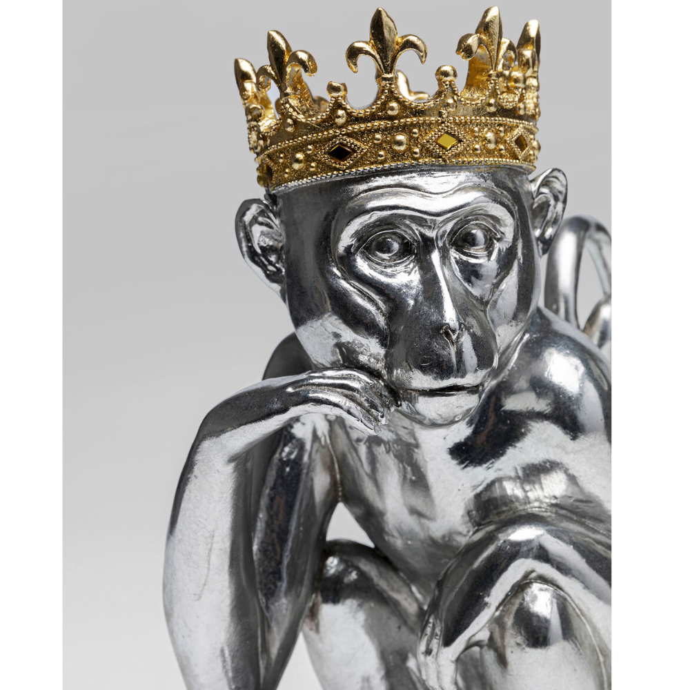 Статуэтка обезьяна в короне серебряная Golden Monkey