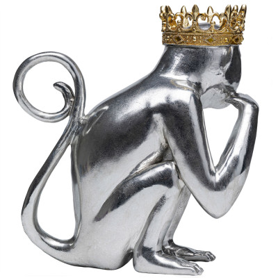 Статуэтка обезьяна в короне серебряная Golden Monkey